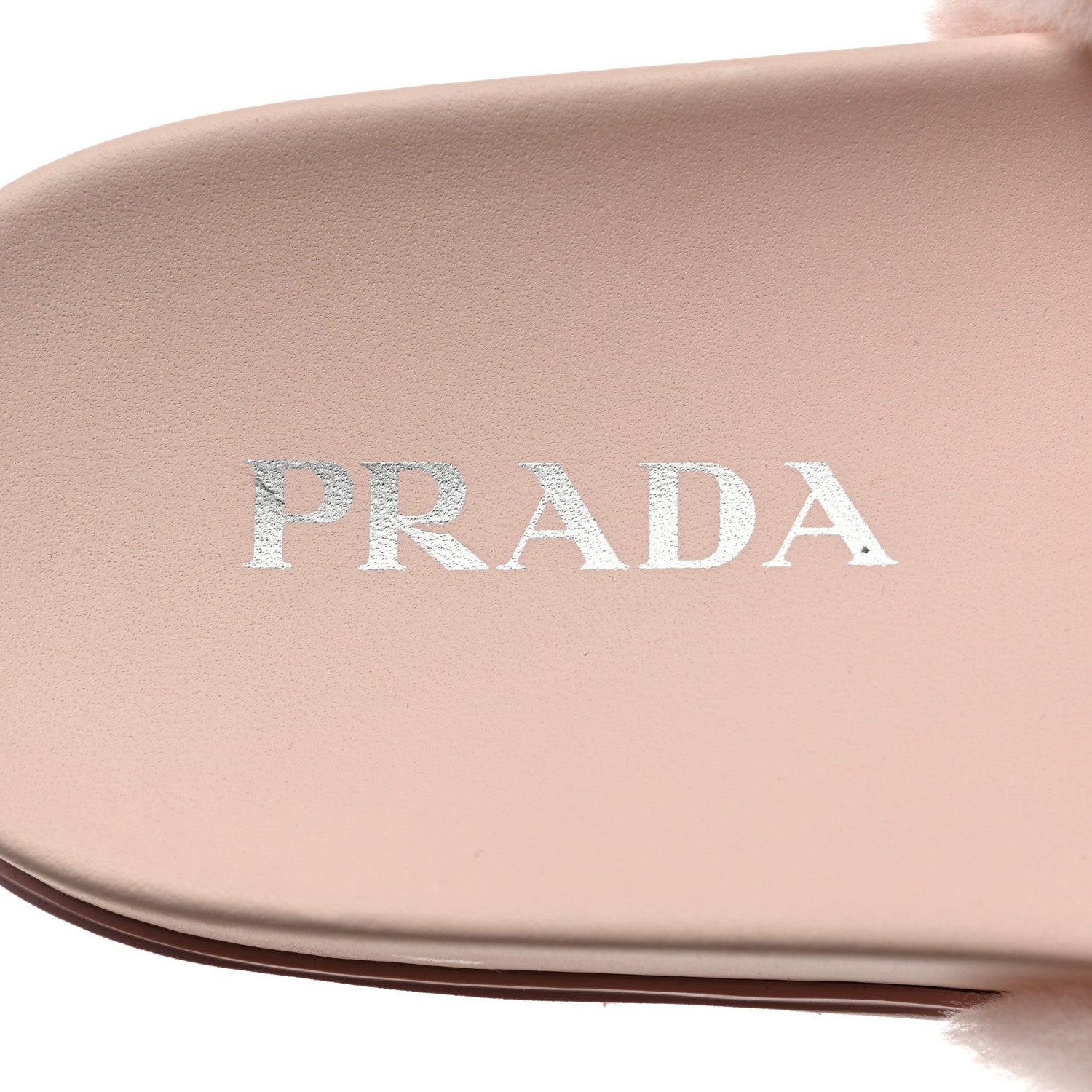 Prada Shearling Metal Triangle Logo Lug Sole 20mm Slide Sandals 35.5 Orchidea 7 of 9