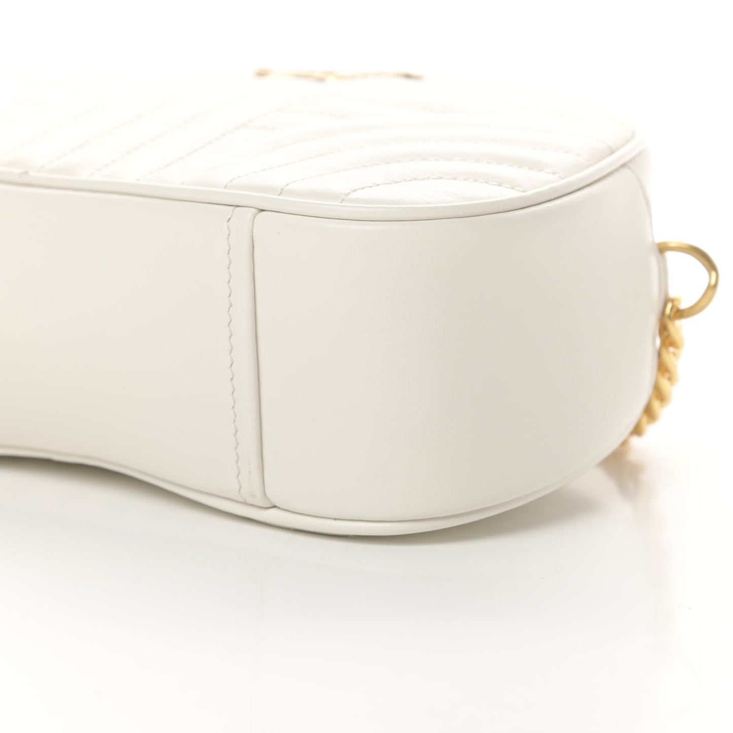 Soft Calfskin Impunture Diagramme Dome Crossbody Bag White