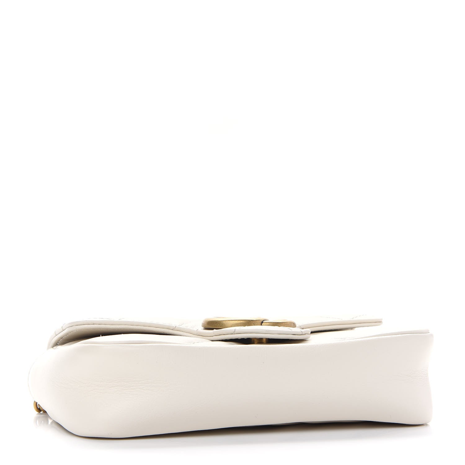 Gucci Calfskin Matelasse Super Mini GG Marmont Shoulder Bag White 4 of 9