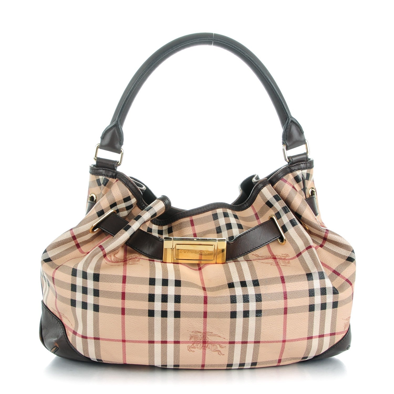Burberry Haymarket Check Medium Willenmore Hobo Chocolate 1 of 13