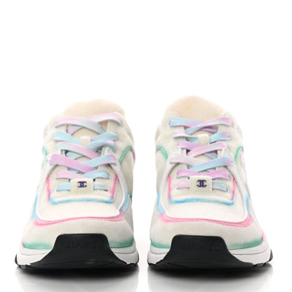 Chanel Wool Suede Calfskin CC Sneakers 37.5 Multicolor 2 of 10