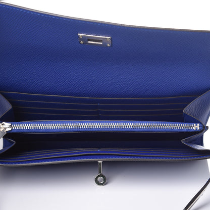 Hermes Epsom Kelly Longue Wallet Bleu Electrique 5 of 9