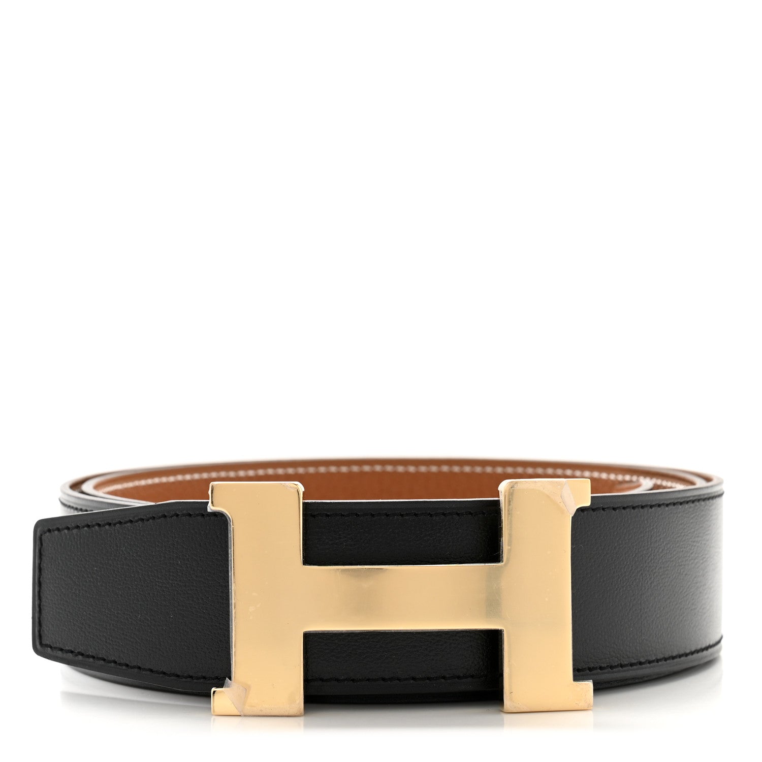 Hermes Box 135 Togo 38mm Constance H Belt 95 38 Black Gold 1 of 6