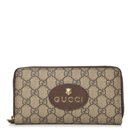 Gucci GG Supreme Monogram Neo Vintage Zip Around Wallet Beige Crop New Acero 1 of 7