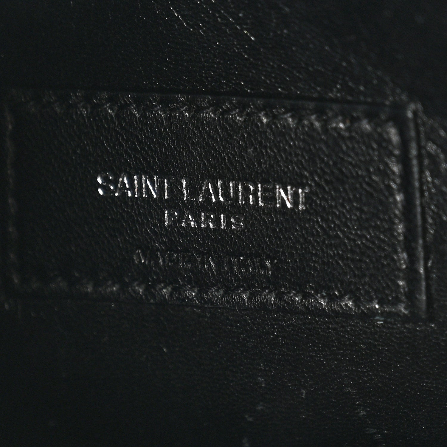 Saint Laurent Calfskin Crocodile Embossed West Hollywood Monogram Fold Over Clutch Black 5 of 6