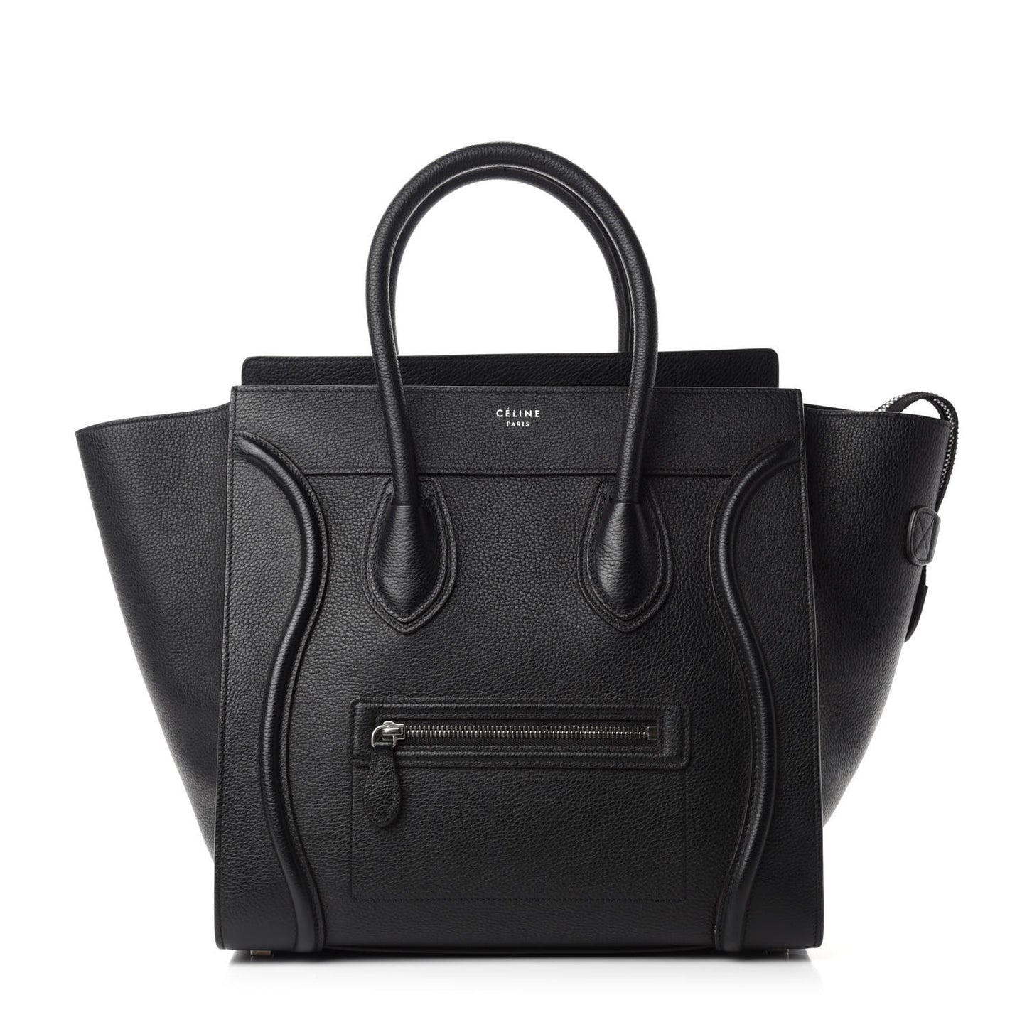 Drummed Calfskin Mini Luggage Black