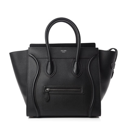 Celine Drummed Calfskin Mini Luggage Black 1 of 11