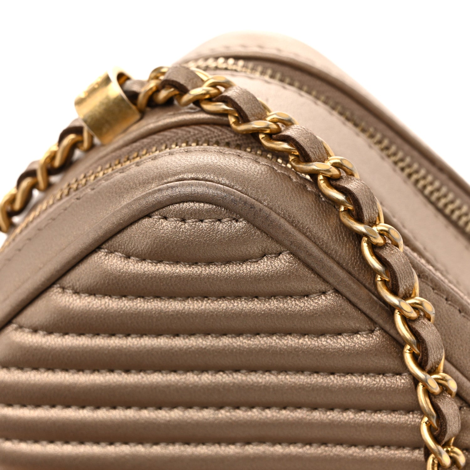 Chanel Metallic Lambskin Mini Coco Boy Camera Case Dark Gold 15 of 15
