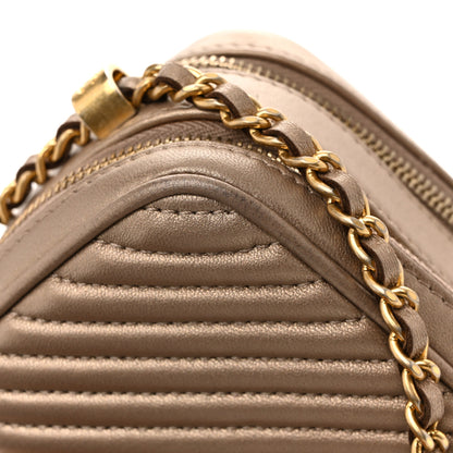 Chanel Metallic Lambskin Mini Coco Boy Camera Case Dark Gold 15 of 15