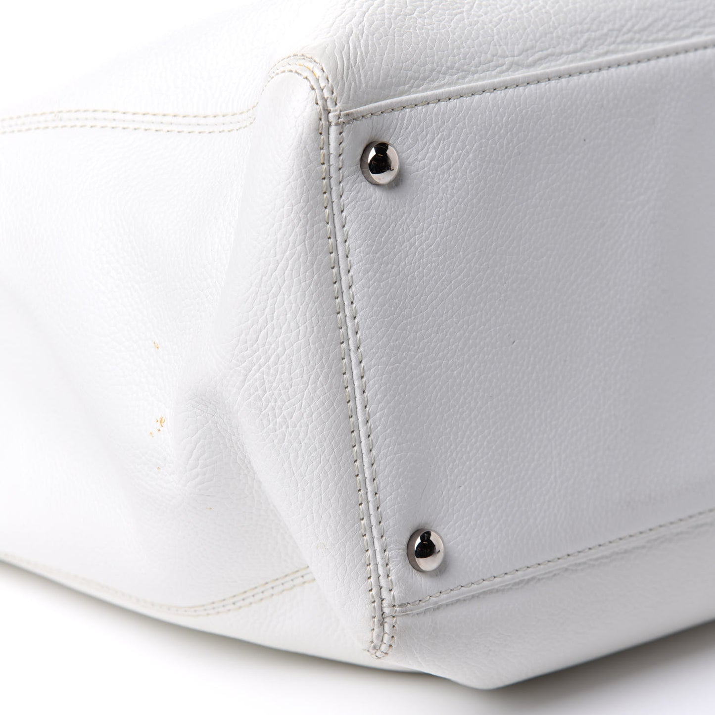 Calfskin Cerf Executive Shopper Tote White