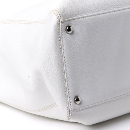 Chanel Calfskin Cerf Executive Shopper Tote White 9 of 15