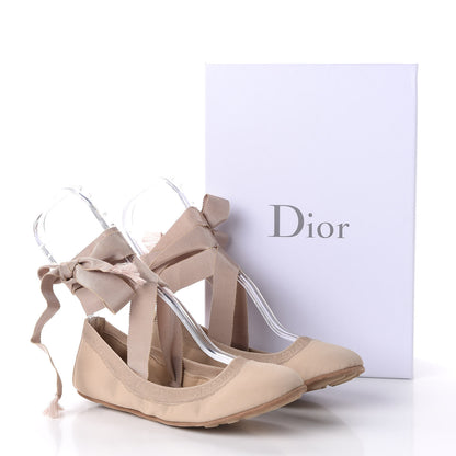 Christian Dior Micro Mesh Academy Lace-Up Ballerina Flats 36.5 Nude 9 of 9