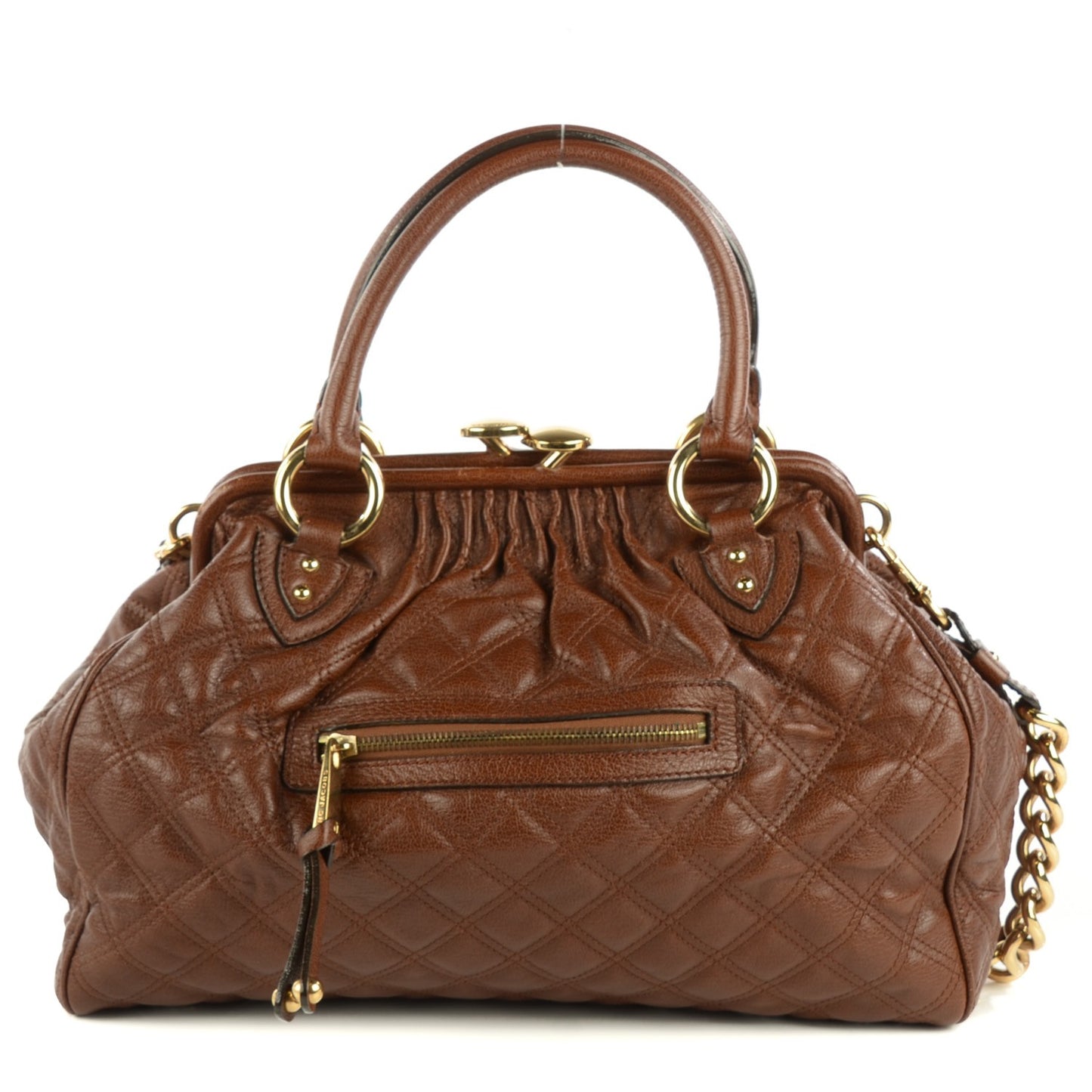 Calfskin Quilted Stam Brown