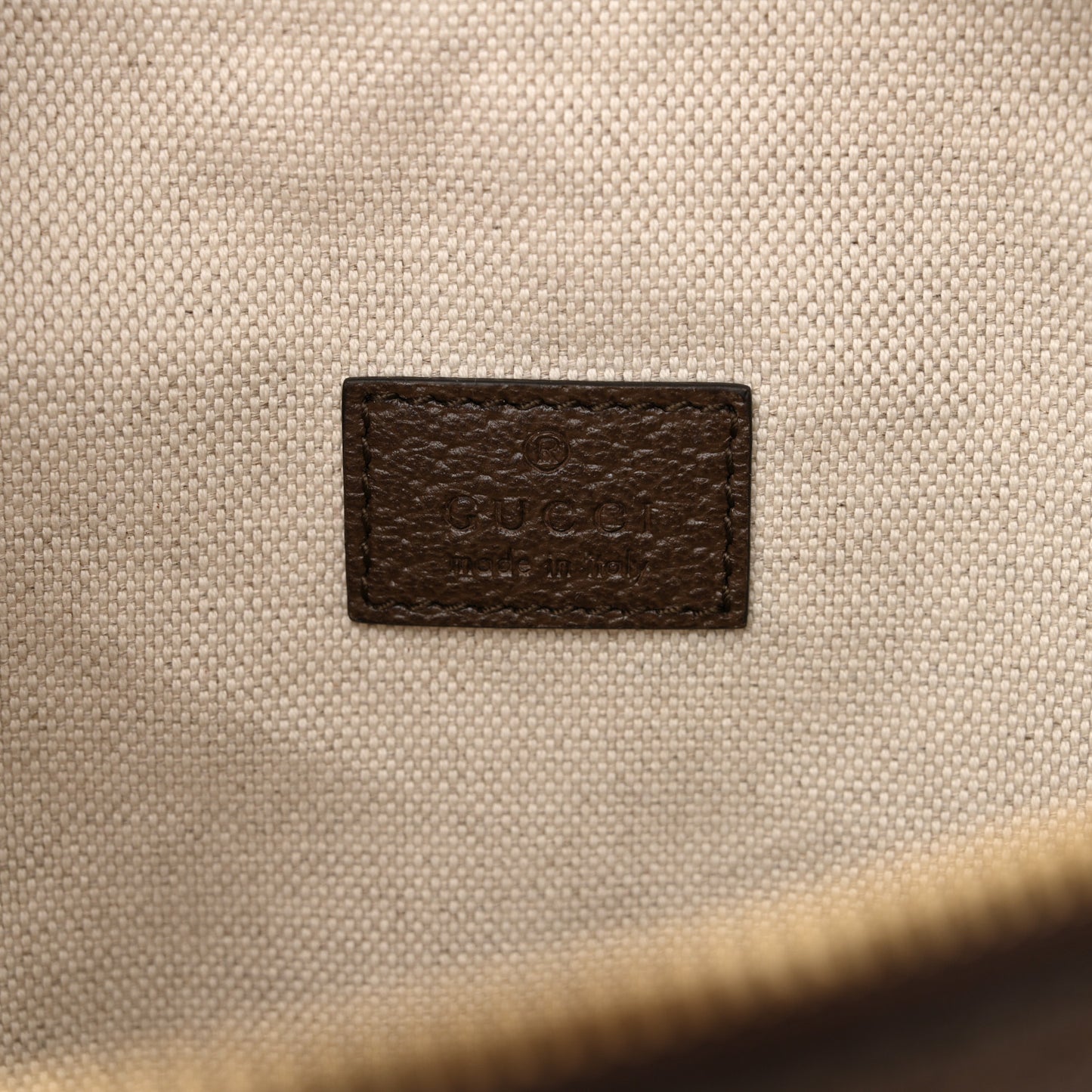 Monogram Jumbo GG Textured Dollar Calfskin Web Belt Bag Camel Ebony New Acero