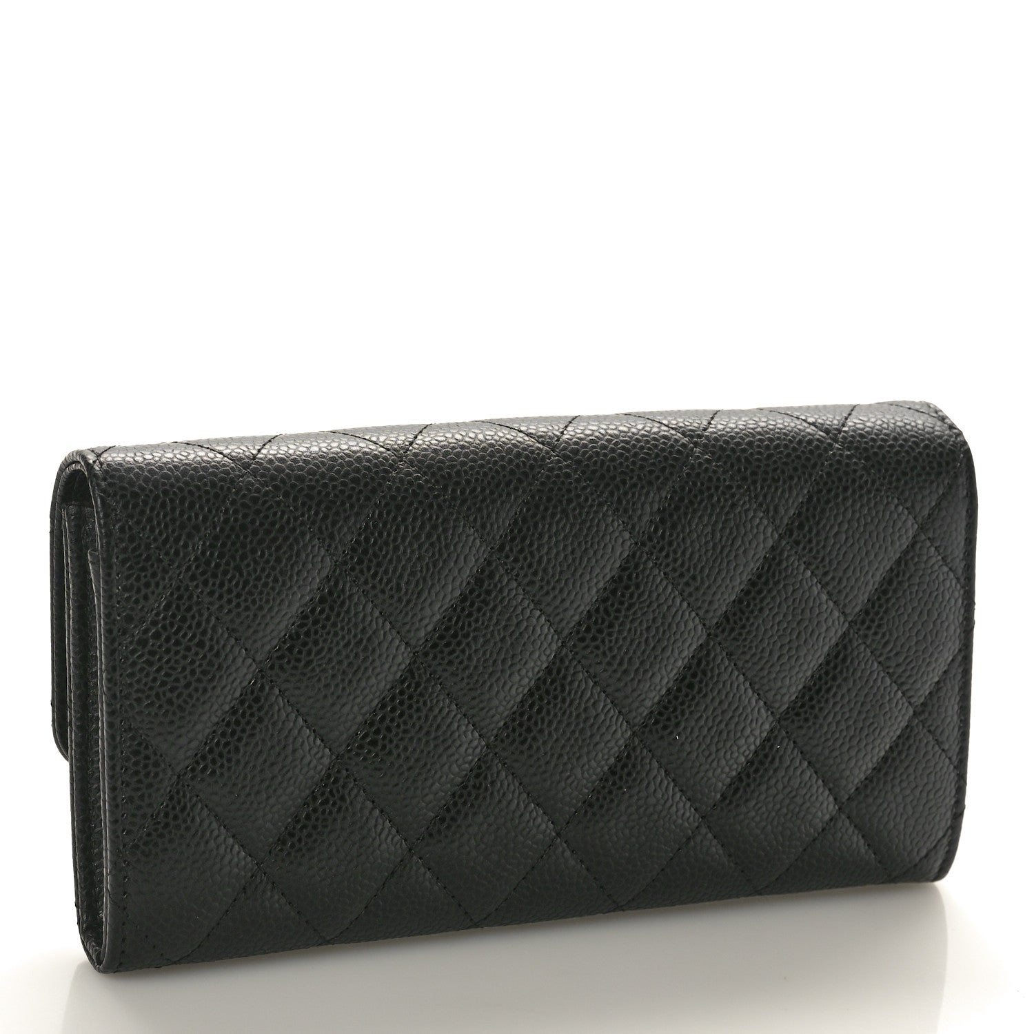 Chanel Caviar Quilted Large Gusset Flap Wallet Black 3 of 9