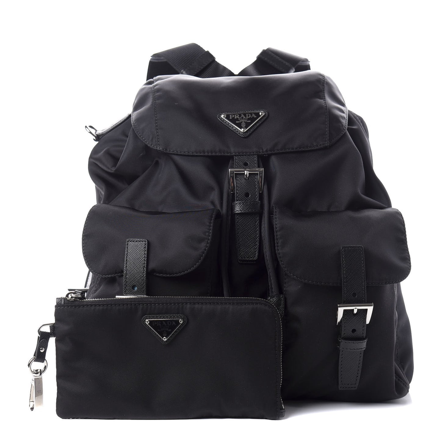 Re-Nylon Saffiano Medium Backpack Black