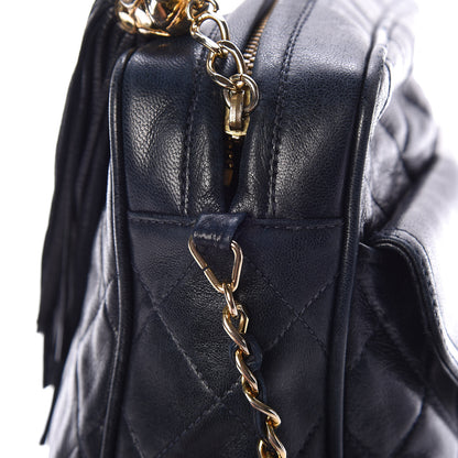 Chanel Lambskin Quilted Tassel Camera Case Navy 14 of 14