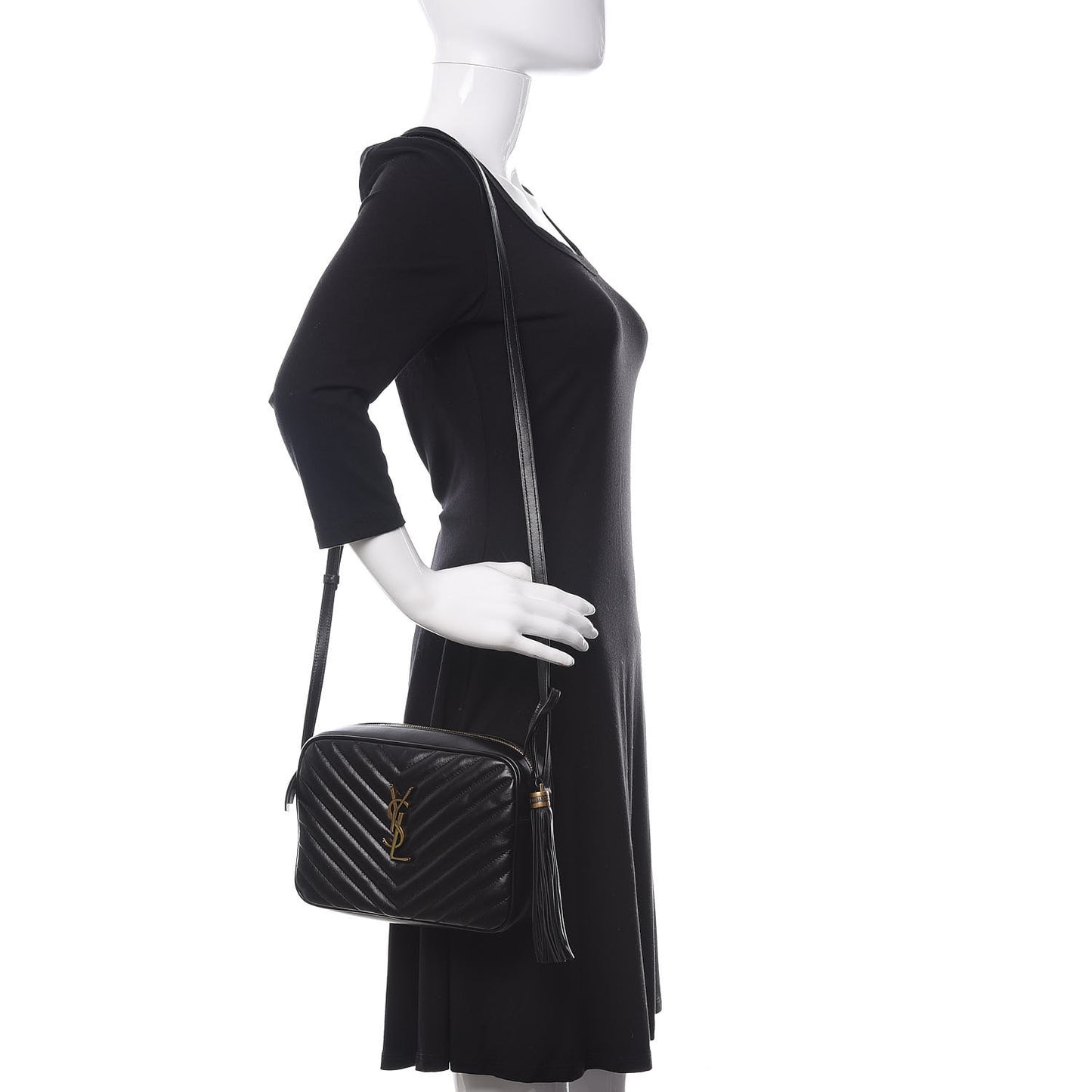 Calfskin Matelasse Monogram Lou Camera Bag Black