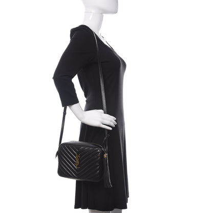 Saint Laurent Calfskin Matelasse Monogram Lou Camera Bag Black 2 of 10