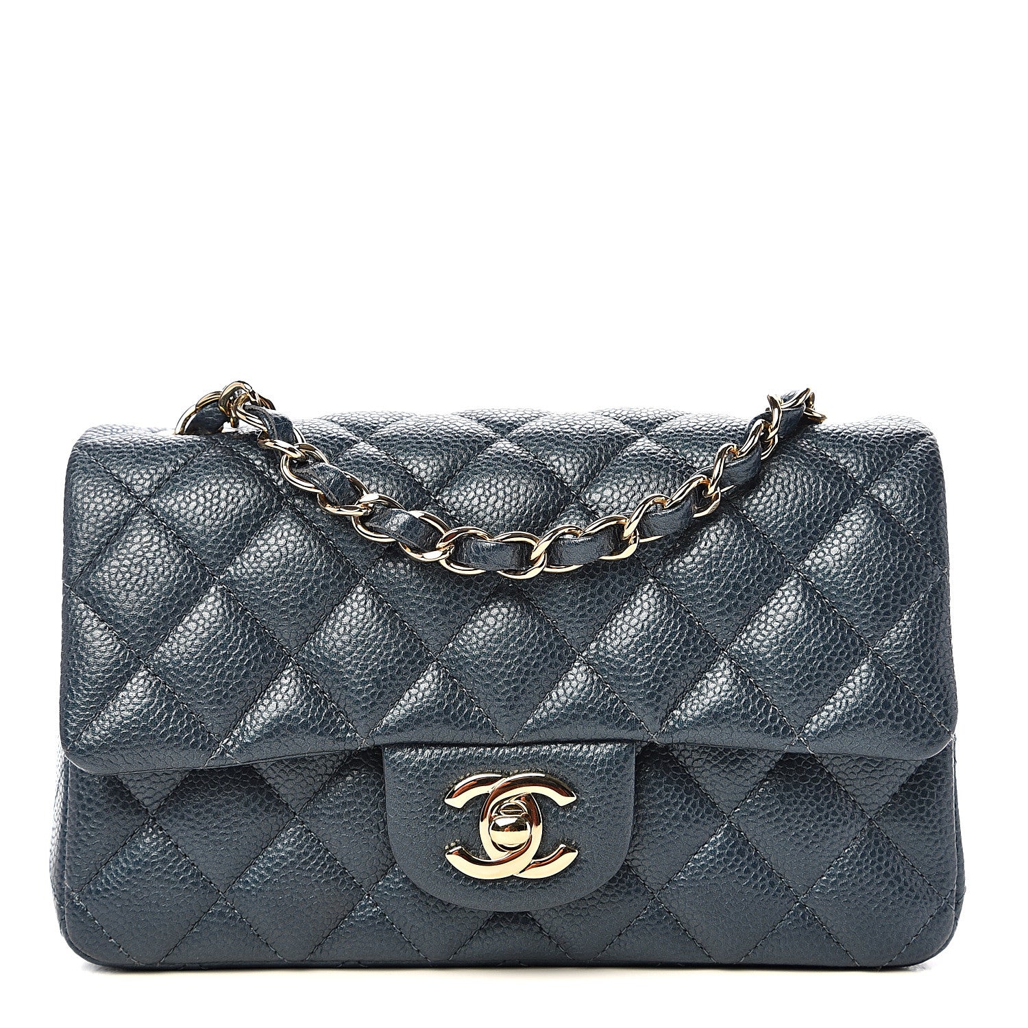 Chanel Iridescent Caviar Quilted Mini Rectangular Flap Blue 1 of 11