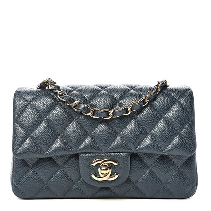 Chanel Iridescent Caviar Quilted Mini Rectangular Flap Blue 1 of 11