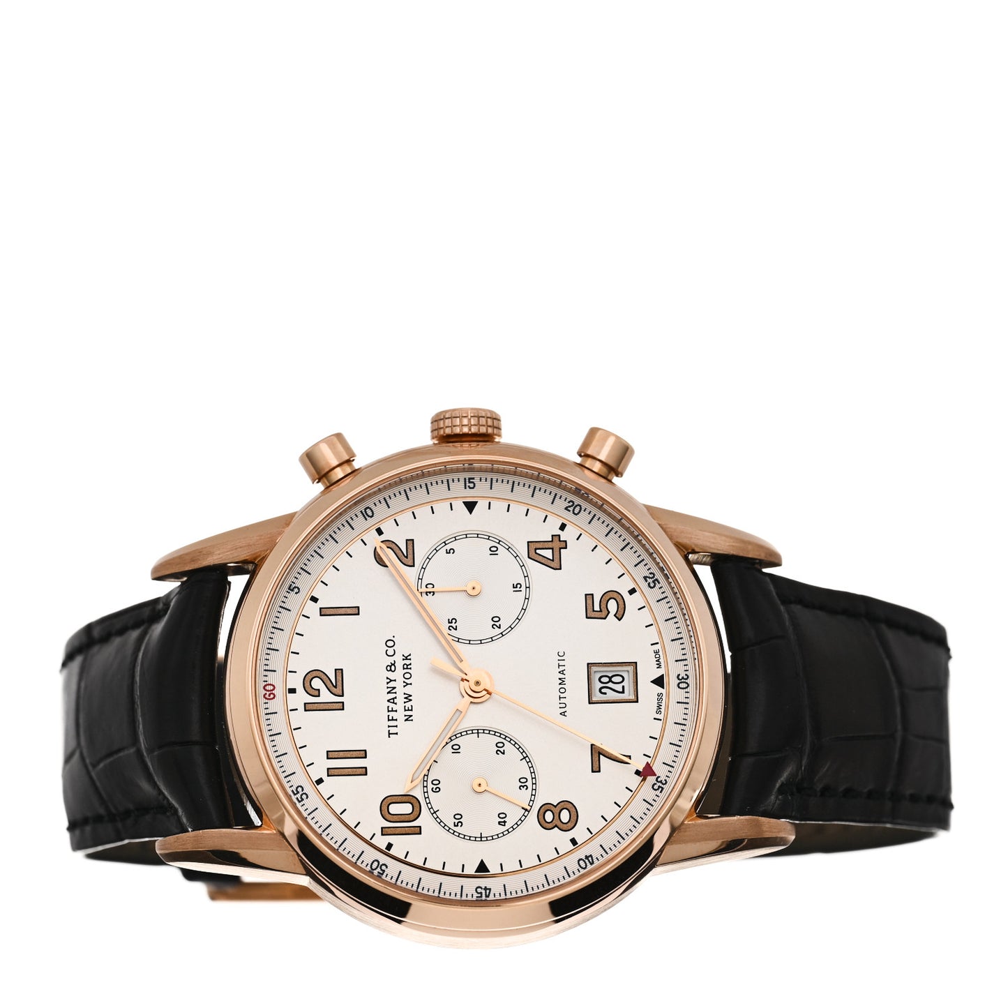 18K Rose Gold Alligator 42mm CT60 Chronograph Automatic Watch
