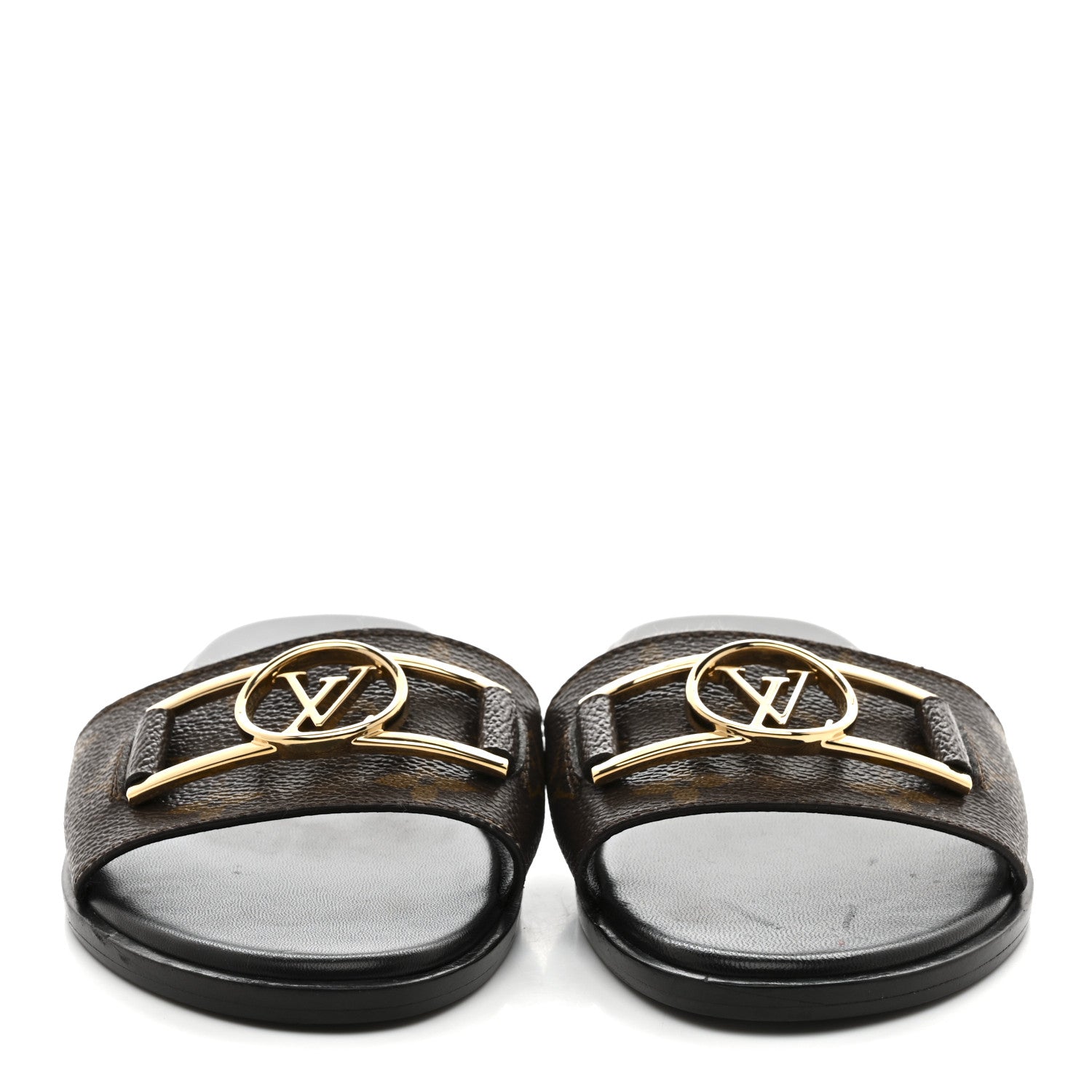 Louis Vuitton Patent Monogram Lock It Flat Mules 36.5 1798935