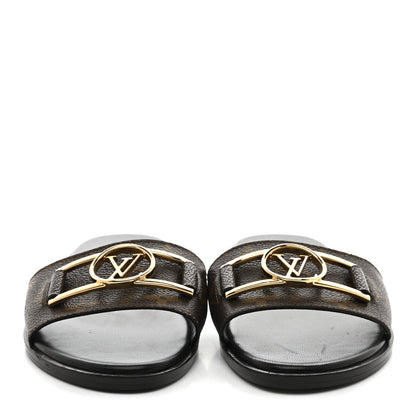 Louis Vuitton Patent Monogram Lock It Flat Mules 36.5 3 of 10
