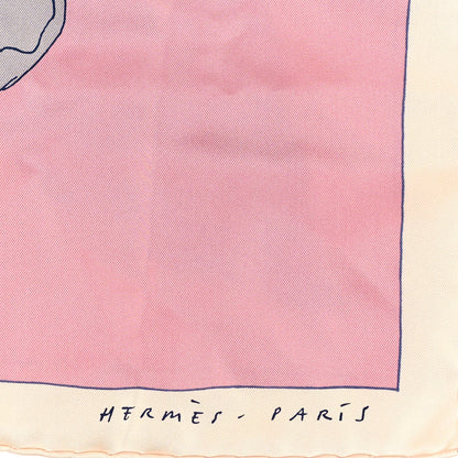 Hermes Silk Etude Pour Un Iris Arc En Ciel Scarf 90 Rose 2 of 5