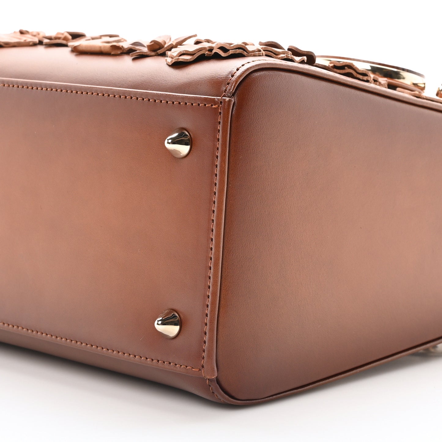 Calfskin 3D Butterfly Embellished Medium Lady Dior Brown
