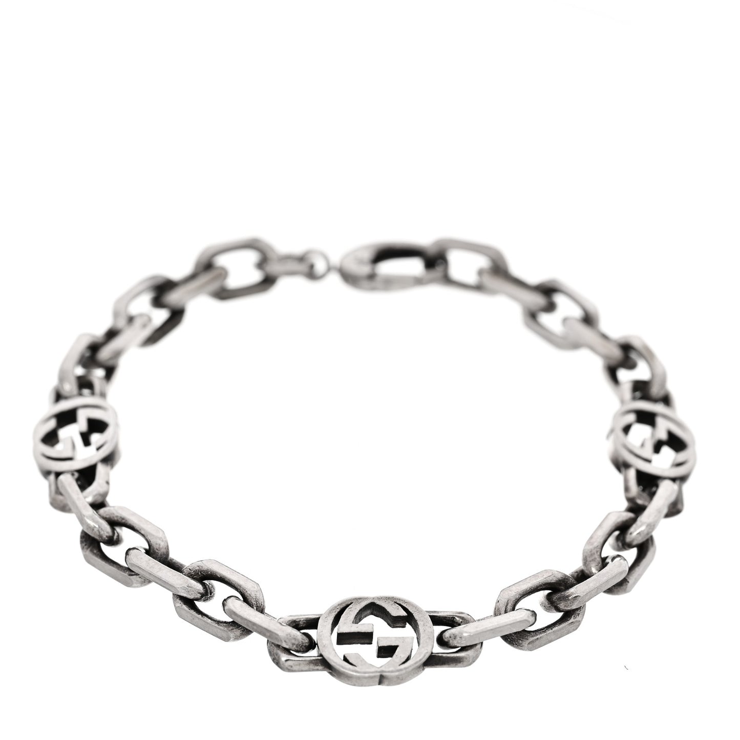 Sterling Silver Narrow Interlocking G Link Bracelet