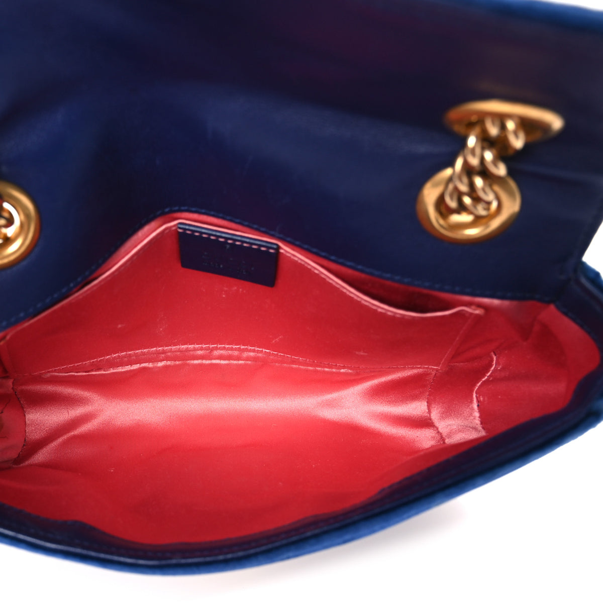 Gucci Velvet Matelasse Mini GG Marmont Shoulder Bag Cobalt Blue 5 of 11
