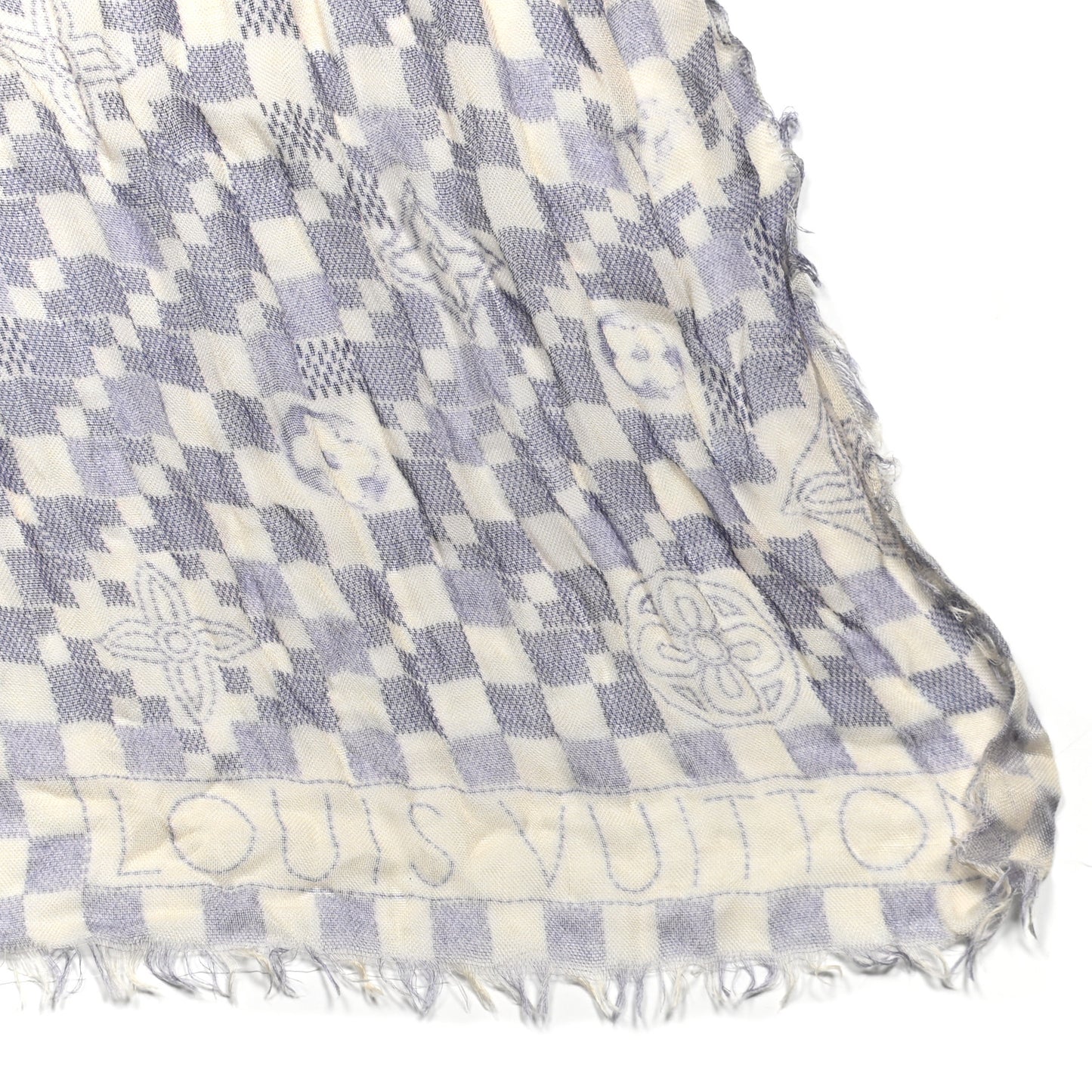 Cashmere Silk Damier Azur Scarf