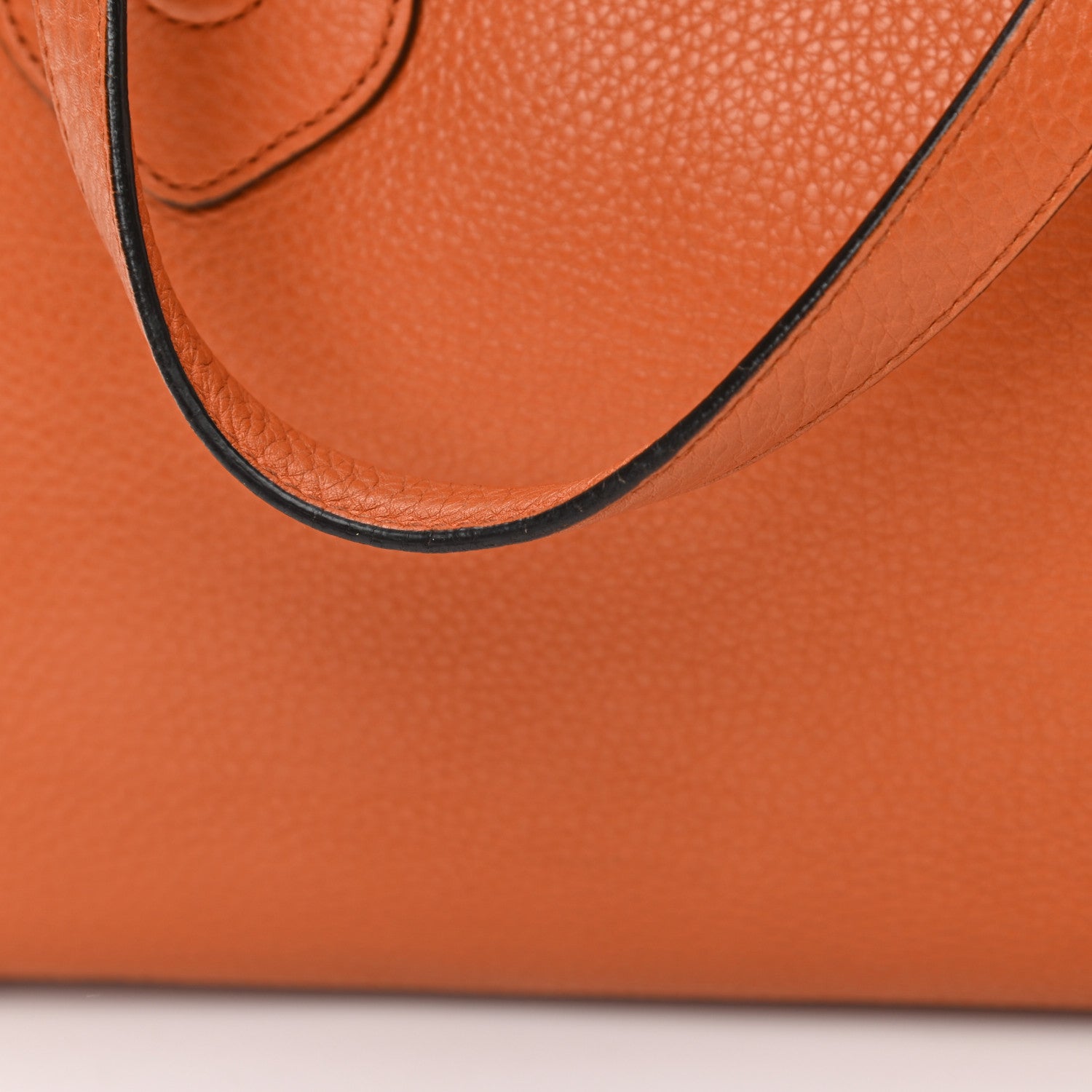 Gucci Pebbled Calfskin Large Lady Tassel Top Handle Bag Orange 21 of 22