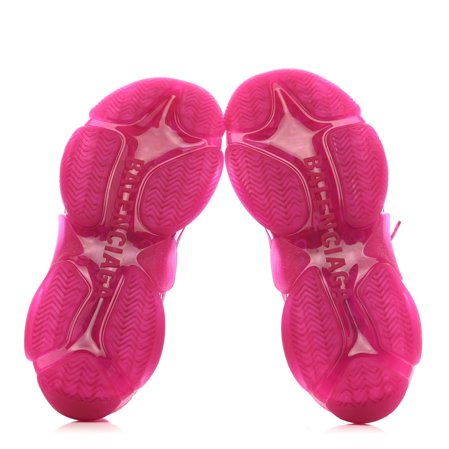Fabric Mesh Clear Sole Fluo Womens Triple S Sneakers 41 Pink