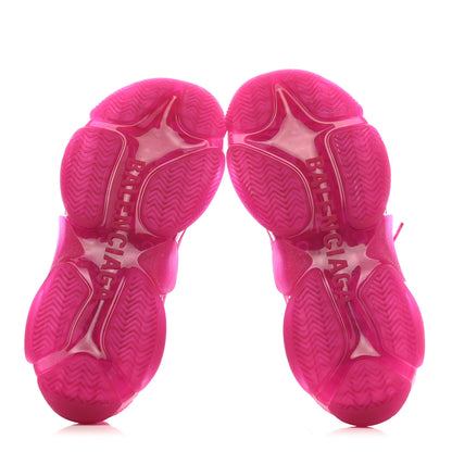 Balenciaga Fabric Mesh Clear Sole Fluo Womens Triple S Sneakers 41 Pink 5 of 7