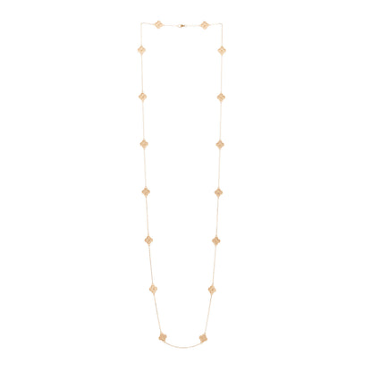 Van Cleef & Arpels 18K Rose Gold 16 Motifs Sweet Alhambra Necklace 3 of 7