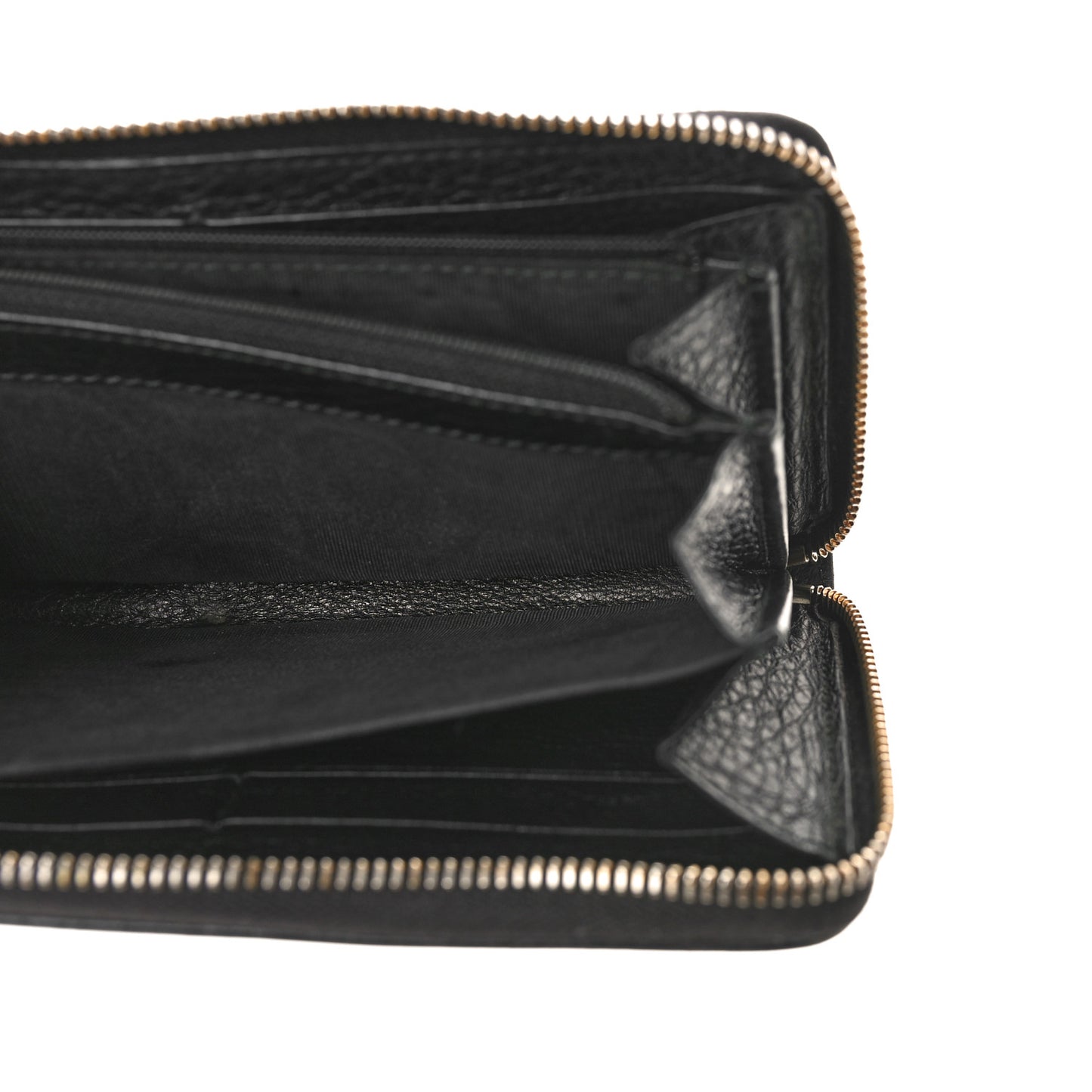 Pebbled Calfskin Soho Zip Around Wallet Black