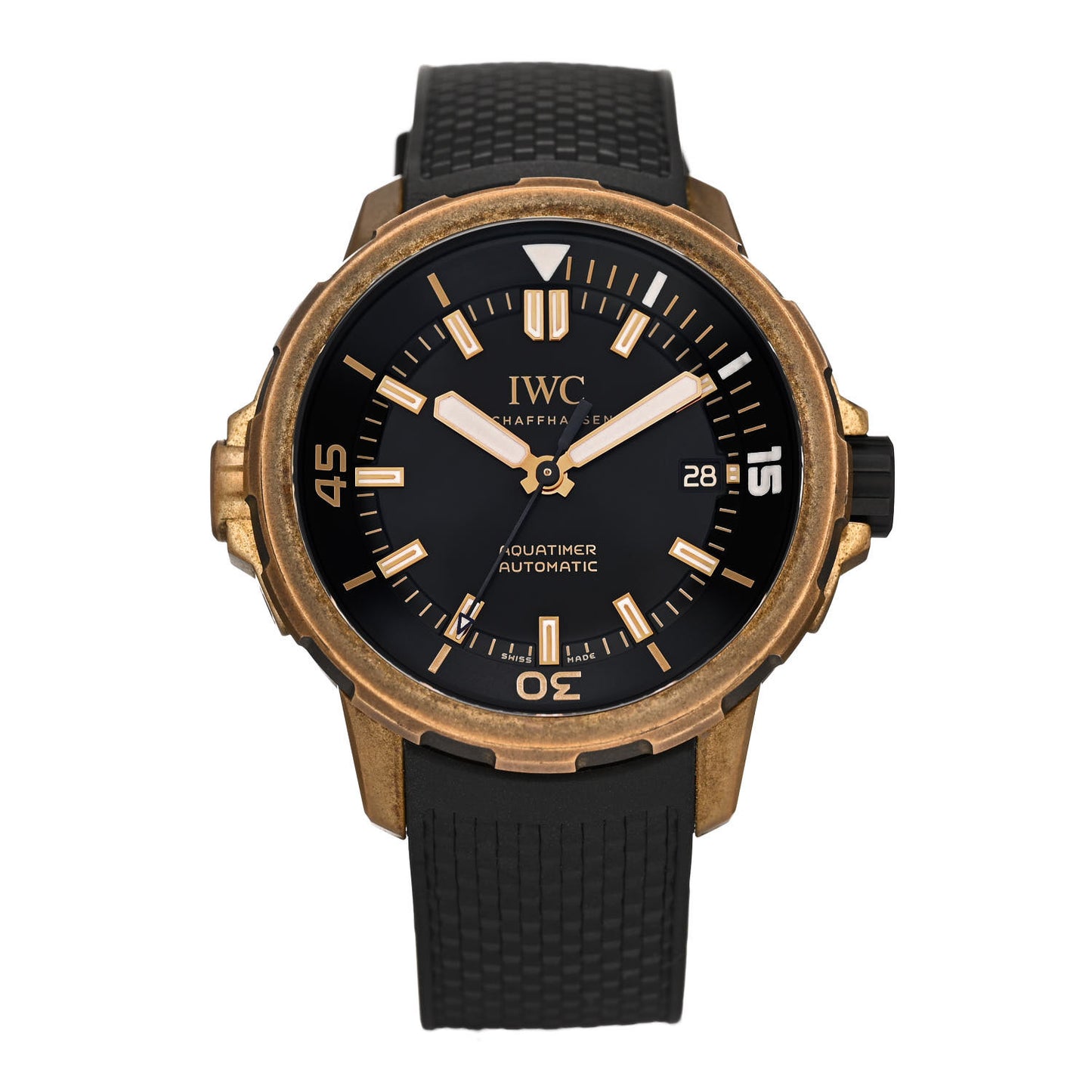 Bronze Rubber 44mm Aquatimer Automatic Watch Black IW341001