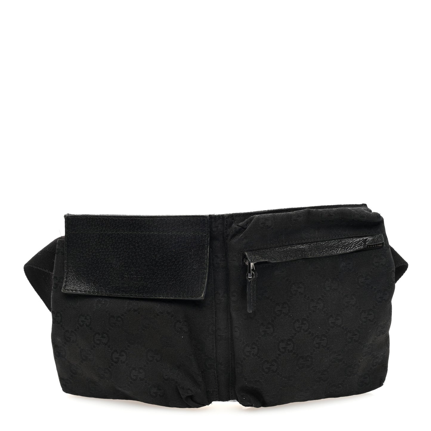 GG Monogram Double Pocket Belt Bag Black