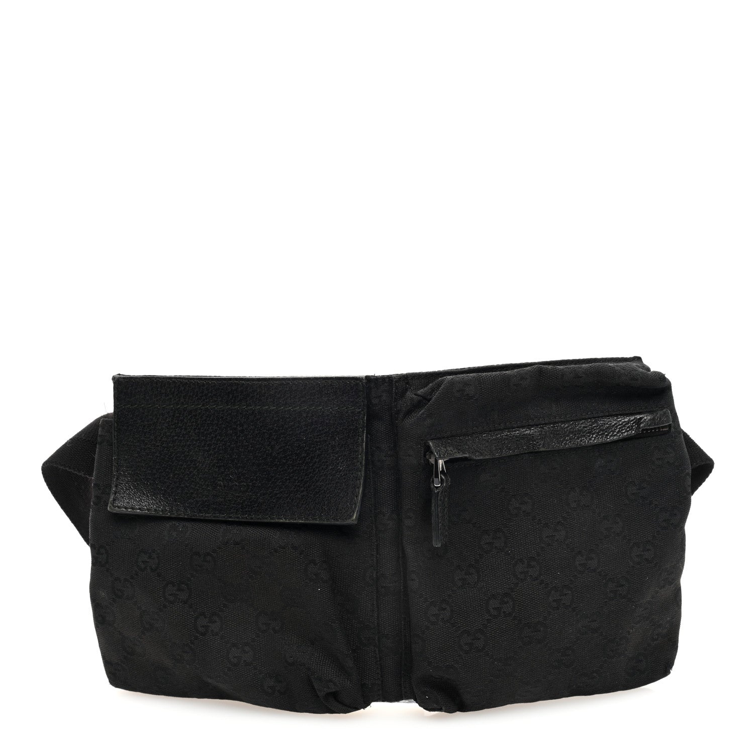 Gucci GG Monogram Double Pocket Belt Bag Black 1 of 10