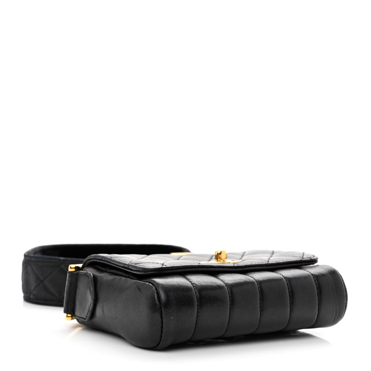 Chanel Lambskin Velvet Quilted Flap Shoulder Bag Black 4 of 11