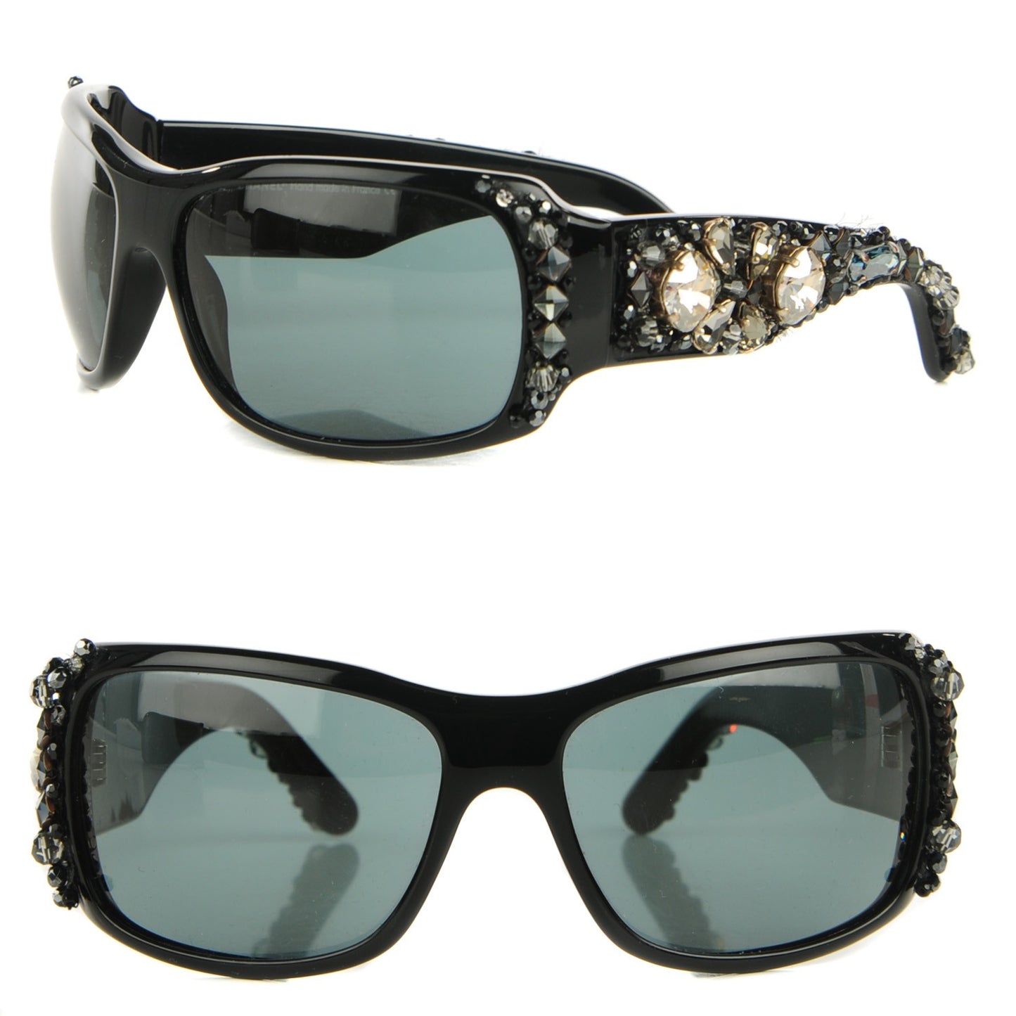 Crystal Bijou Numero 1 Sunglasses Black