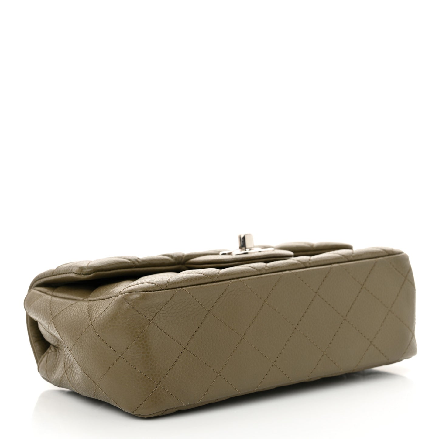 Caviar Quilted Mini Rectangular Flap Khaki