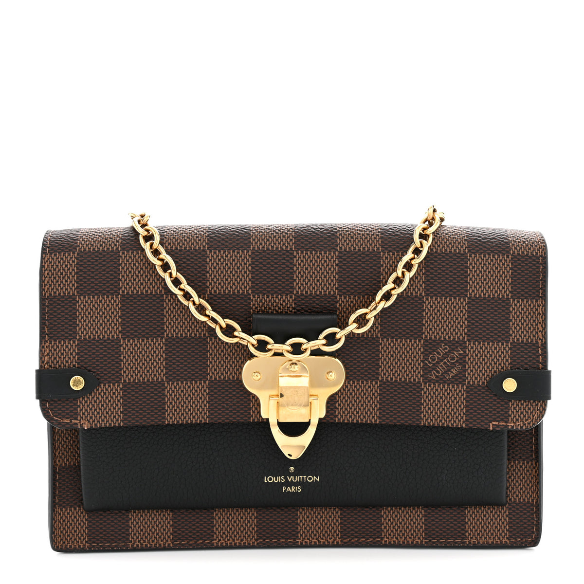 Louis Vuitton Damier Ebene Vavin Chain Wallet Black 1 of 11