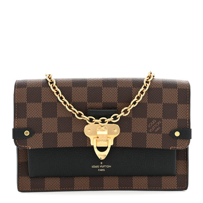 Louis Vuitton Damier Ebene Vavin Chain Wallet Black 1 of 11