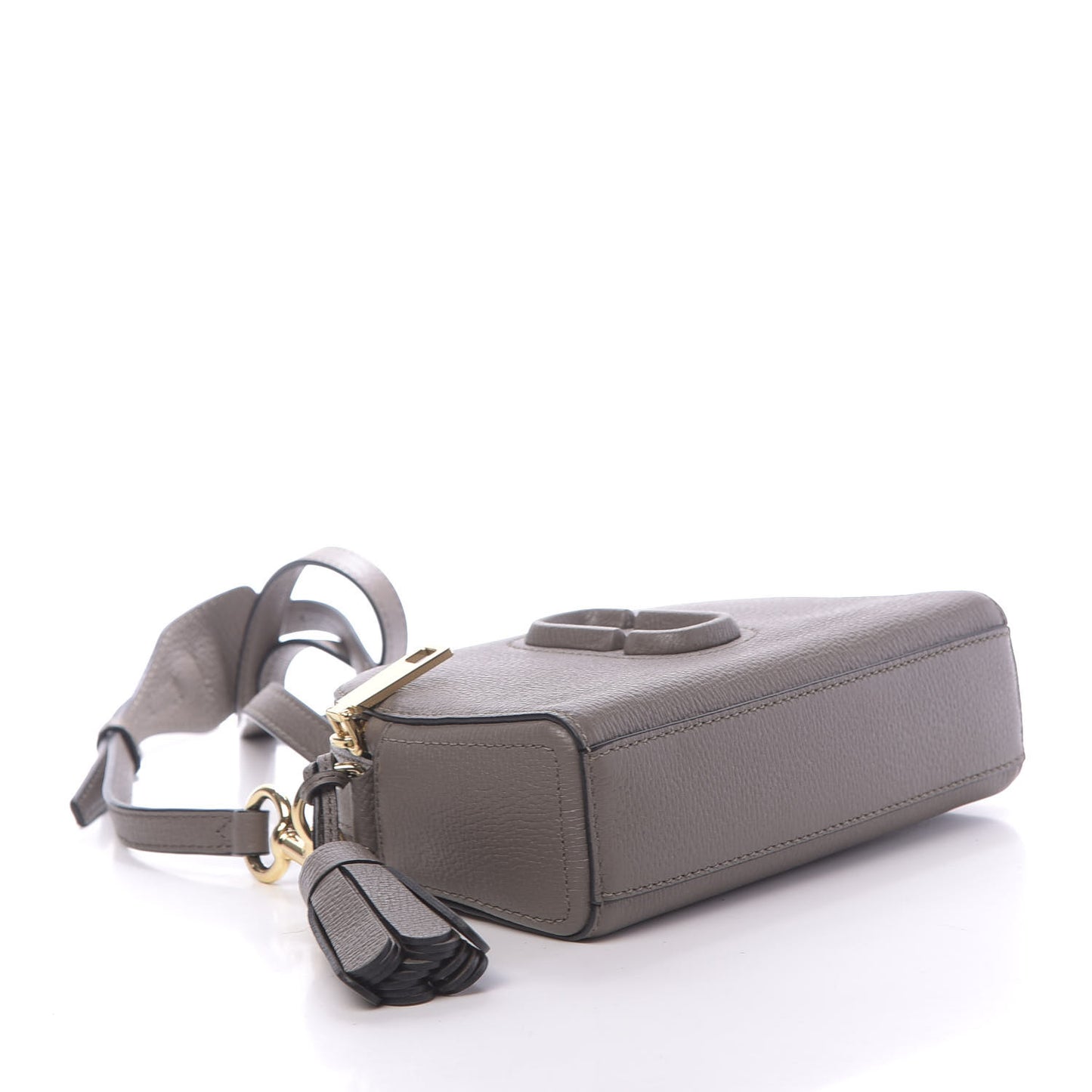 Calfskin Shutter Camera Crossbody Bag Loam Soil