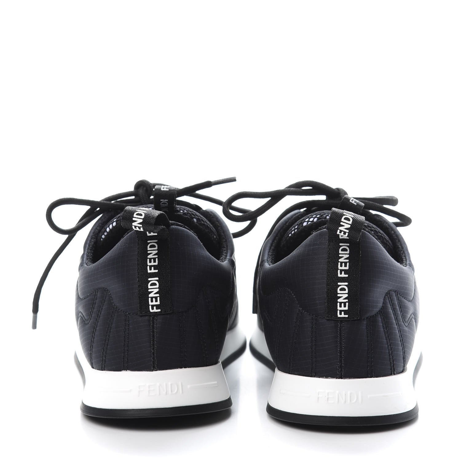 Fendi Nylon Womens Ffreedom Sneakers 36 Blue Scuro Black White 5 of 10