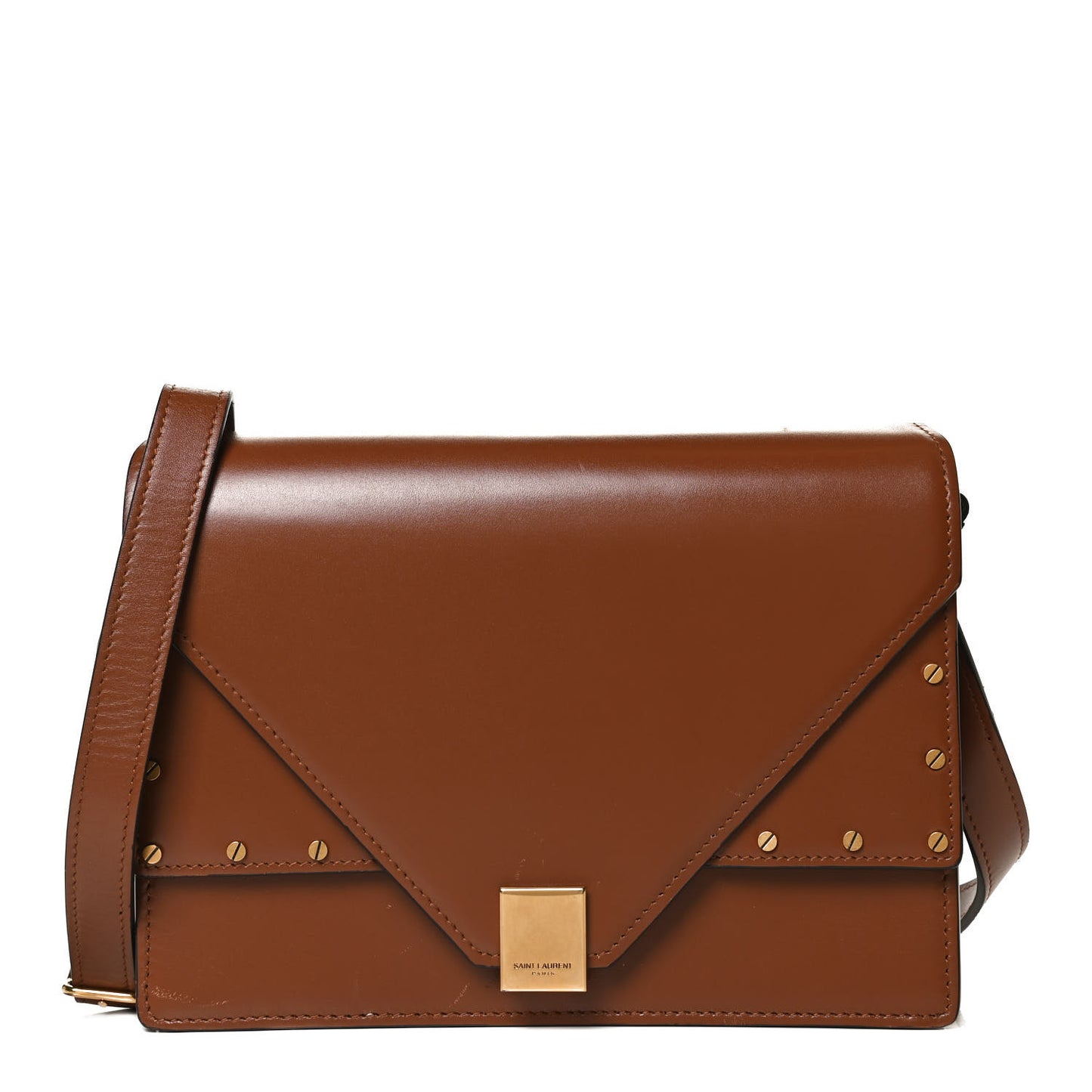 Calfskin Medium Margaux Shoulder Bag Brick Ebony