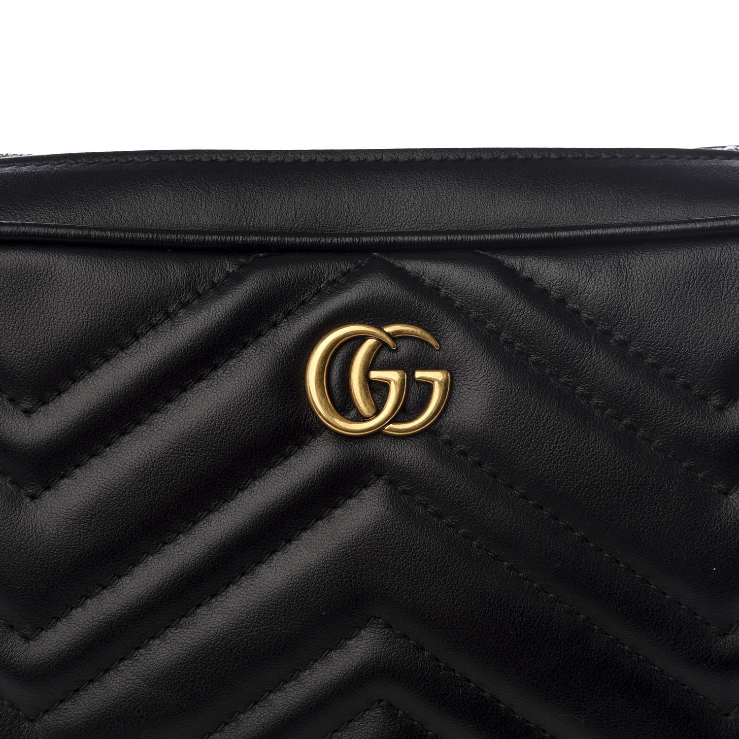 Gucci Calfskin Matelasse Mens GG Marmont Belt Bag 90 36 Black 8 of 8
